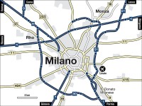 Karte der Autobahnstrecken rund um Mailand